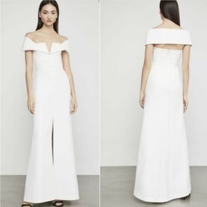 BCBGMaxAzria Amalie long black tie / wedding gown in white size 4
